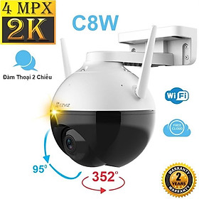 Camera Wifi Ngoài Trời EZVIZ C8W 4M 2K Quay 360 Độ, Màu Ban Đêm, Đàm Thoại 2 Chiều, Nhận Diện Người Bằng AI - Hàng Chính Hãng