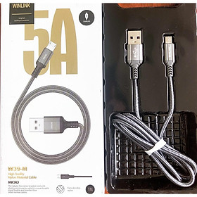 Cáp sạc nhanh Androi 5A - Dây sạc điện thoại Micro USB Winlink W39-M dùng cho Samsung Xiaomi Huawei Vivo... - hàng chính hãng