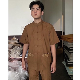 Đồ Lam Đi Chùa # Nam # Lãnh Tụ Thêu Túi Áo