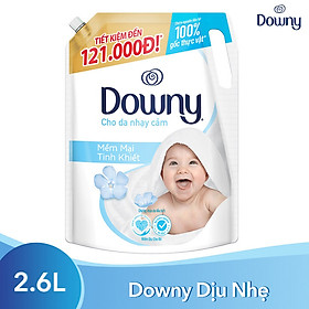 Nước Xả Vải Downy Dịu Nhẹ Túi 2.6L cho Da Nhạy Cảm