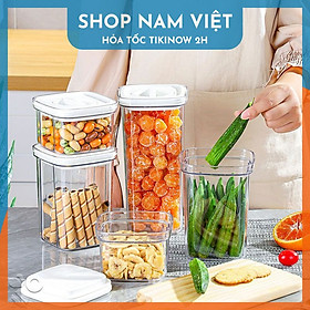 Hộp đựng đồ khô, bảo quản thực phẩm nắp vặn chân không nhiều kích cỡ - Nắp trắng - 2000ml