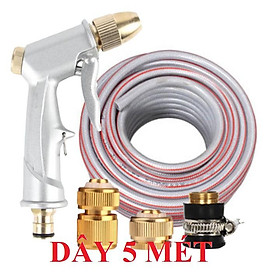 Bộ dây vòi xịt nước rửa xe,tưới cây . tăng áp 3 lần,loại 3m, 5m 206701 đầu đồng,cút đồng,nối đồng+ tặng đai TL