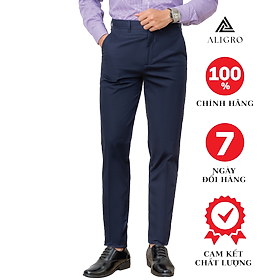 Quần kaki nam ALIGRO chất liệu kaki mềm mịn cao cấp dáng slimfit màu xanh than ALGK064