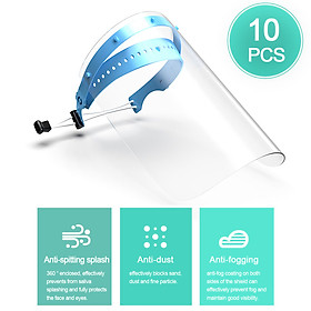 10pcs PPE Disposable Safety Face Shield Fluid Resistant Full Face Mask Transparent Face Shield Prevent Splash and