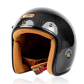 Mũ 3/4 bulldog heli carbon
