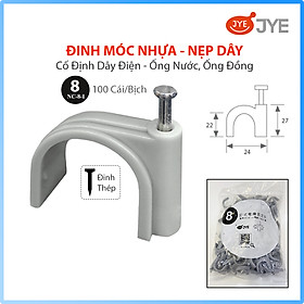 Mua Đinh Móc Nhựa JYE (NC-8-I) 100 Cái/Bịch  Nẹp Đinh Ghim Cố Định Dây Điện  Đinh Móc Ống Đồng Điều Hòa - Ống Nước  Đinh Bằng Thép Chắc Chắn  Nhiều Size Lựa Chọn