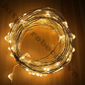 Dây Đèn Dài 5m Gồm 50 Đèn LED Chạy Bằng Pin Dùng Trong Nhà Và Ngoài Trời