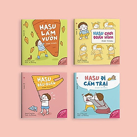 Sách Ehon Nhật Bản (4-10 tuổi): Set 4 Cuốn Những Câu Chuyện Kì Lạ Của Hasu - Nâng cao trí tưởng tượng, sáng tạo, tư duy Logic cho bé (Tặng kèm Markbook Hình thú ngộ nghĩnh )