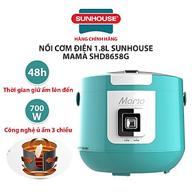 Nồi Cơm Điện 1.8L Sunhouse Mama SHD8658G - Hàng Chính Hãng