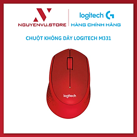 Chuột không dây LOGITECH M331 Red Cổng USB - Hàng chính hãng