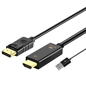 HDMI to DP/M Adapter with USB Power 1.8M Cable 3840x2160P Resolution Output