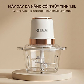 Máy Xay Thịt Đa Năng Mishio MK388 - Cối Thủy Tinh 2L, Xay Nhuyễn Mọi Loại Thực Phẩm, Đa Dụng, Tiện Lợi - hàng chính hãng