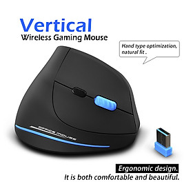 Chuột Quang Chơi Game Không Dây Dạng Đứng Zelotes F-35A - Đen (2100DPI) (2.4G)