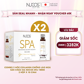 Combo 2 Hộp Collagen uống thủy phân hỗ trợ căng bóng da Nucos Spa 10000​ 10 chai x 50ml