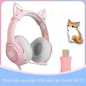 Mua ONIKUMA K9 HồngTai nghe tai mèo dễ thương có mic tai nghe chụp tai chơi game thương có mic chống ồn Tai tai nghe mèo  Hàng chính hãng
