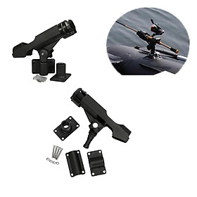 2 Pieces Side Rail Flush Mount 360 Degree Swivel Kayak Boat Fishing Rod Holder Rack Tackle Accessories