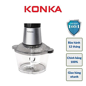 Máy xay thịt đa năng cối thủy tinh 2 Lít với 4 lưỡi inox 304 Công Suất 250W KONKA KJ-FP201 - Hàng Nhập Khẩu