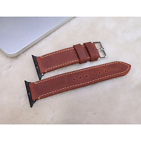 Mua Dây Đeo Thay Thế Dành Cho Apple Watch - Da dò sáp Nâu đỏ Handmade
