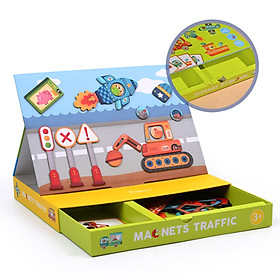 Mideer Magnet các chủ đề - xếp hình nam châm các chủ đề: Giao thông, mặt vui vẻ, hoạt động và trang phục