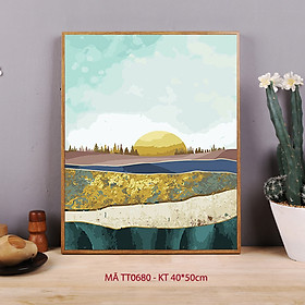 Mua Tranh tự tô màu theo số sơn dầu số hóa trừu tượng - Mã TT0680 Đêm trăng sa mạc