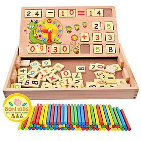 Bộ que tính học toán đa chức năng kèm chữ số 0-9 và phép tính - Đồ chơi thông minh cho bé