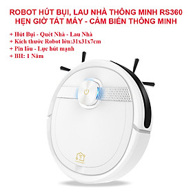 Mua Robot hút bụi  lau nhà thông minh RS360. Máy lau nhà tự động điều hướng khi gặp vật cản  lực hút mạnh  pin lâu