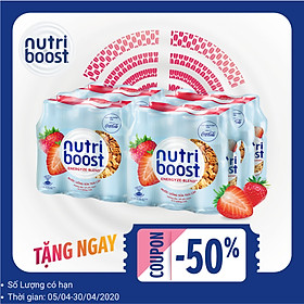 Lốc 24 Chai Sữa Nutriboost Thế Hệ Mới Hương Dâu (297ml / Chai)