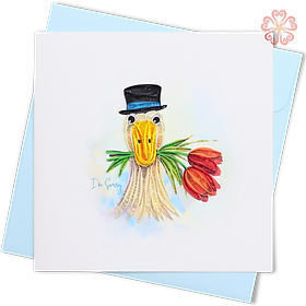Thiệp Giấy Xoắn Nghệ Thuật - Thiệp Chú Chim Với Lời Xin Lỗi - I'm Sorry Bird Card - Sorry - 15 x 15 - VN2XM115E46E1