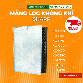 Màng lọc hepa Sharp KC-D70, KC-E70, KC-F70, KC-G70, KC-H70, KI-GS70, KI-LS70, KI-HS70,KI-FX70. Hàng nhập khẩu - Combo màng hepathan
