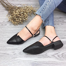 >> BÁO GIÁ GIÀY NỮ SỤC MÓC VUÔNG MŨI NHỌN ĐẾ 3P | Shopee Lazada Sendo Tiki mới nhất 32 Giày nữ dáng sục mũi nhọn đế vuông 2cm màu đen C18 đi được nhiều