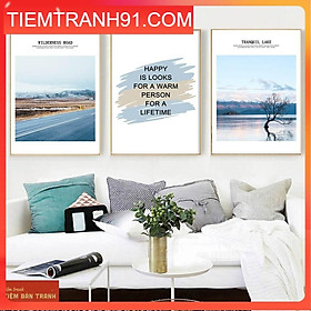 Tranh treo tường - Bộ 3 bức canvas tổng hợp 82 , tranh canvas giá rẻ