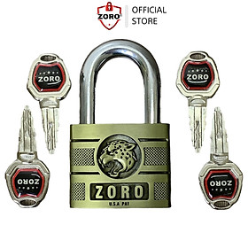 Mua Ổ khóa ZORO đầu báo chìa xe hơi càng ngắn cao cấp thép chống gỉ - chống nước - khóa cửa ngoài trời - hàng chính hãng