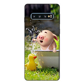 Ốp lưng điện thoại Samsung S10 Heo Con Tắm Hồ