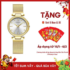 Đồng Hồ Nữ PAGINI Viền Đính Đá - Dây Titanium Cao Cấp - PA2262