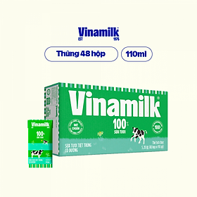 COMBO 6 LỐC SỮA TƯƠI TIỆT TRÙNG VINAMILK 100% CÓ ĐƯỜNG - LỐC 4 HỘP X 110ML