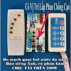 Bộ mạch đủ tay điều khiển từ xa cho quạt điều hòa hơi nước đa năng, công suất 200w-220v