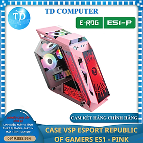 Mua Vỏ máy tính Case VSP ES1  HỒNG  ~ không Fan (M-ATX  Mini-ITX) Kính cường lực - Hàng chính hãng TECH VISION phân phối