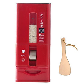Thùng gạo thông minh Nhật Bản GL881, Thể tích 12kg. Tặng kèm môi dừa xới cơm.