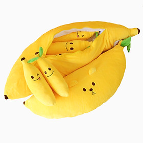 Bộ Gối Ôm NHÓC Chuối Thần Kì Lông Mịn Nhồi Bông Cao Cấp TC Bao Gồm 1 Chuối Lớn Và 3 Chuối Con Bên Trong