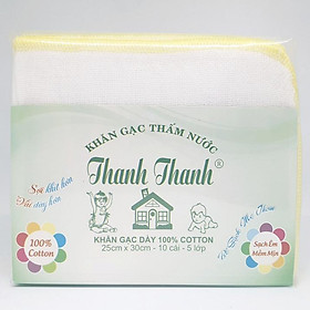 Khăn gạc Thanh Thanh Nhỏ Đặc Biệt 5 lớp 25x30cm 100% Cotton