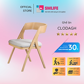 Ghế bàn ăn gỗ sồi hiện đại SMLIFE Clodagh | D54 x R59 x C74,3cm | gỗ Sồi
