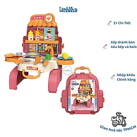 Đồ Chơi Nấu Ăn 25 Chi Tiết Xếp Được Thành Bàn Làm Bếp và Balo - Bowa 8111AP