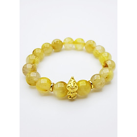 Vòng Tay Đá Thạch Anh Tóc Vàng Yellow Rutilated Quartz Tự Nhiên 100% 11mm