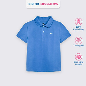 Áo polo bé trai Bigfox Miss Meow mùa hè chất cá sấu, áo có cổ đồng phục đi học size đại 7-15 tuổi 50kg