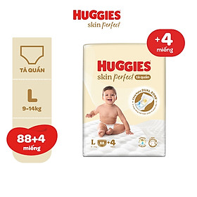 Tã quần Huggies Skin Perfect M Mega Jumbo 98+4 miếng với 2 vùng thấm giảm kích ứng da