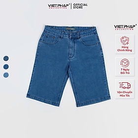 Quần Short Jeans Nam VIỆT PHÁP Chất liệu Jeans Cotton Cao Cấp co giãn, độ bền màu cao 0313
