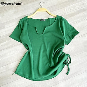 Áo thun bigsize nữ tay ngắn cổ tròn khoét U vải thun borip co giãn A31 - MÀU XANH