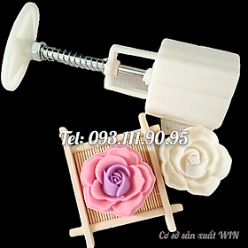 Mua Khuôn trung thu lò xo  khuôn ép xôi 1 mặt hoa hồng loại 50 gram - Mã số 1740