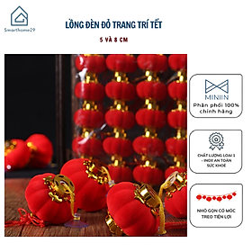 Set 30 Đèn Lồng Đỏ, Quả Cầu Vải Nhung Hàng Loại Đẹp Trang Trí Nhà Cửa