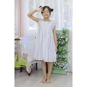 Váy đầm cánh tiên hoa nhí mầu xanh xám Sora Chan - M012